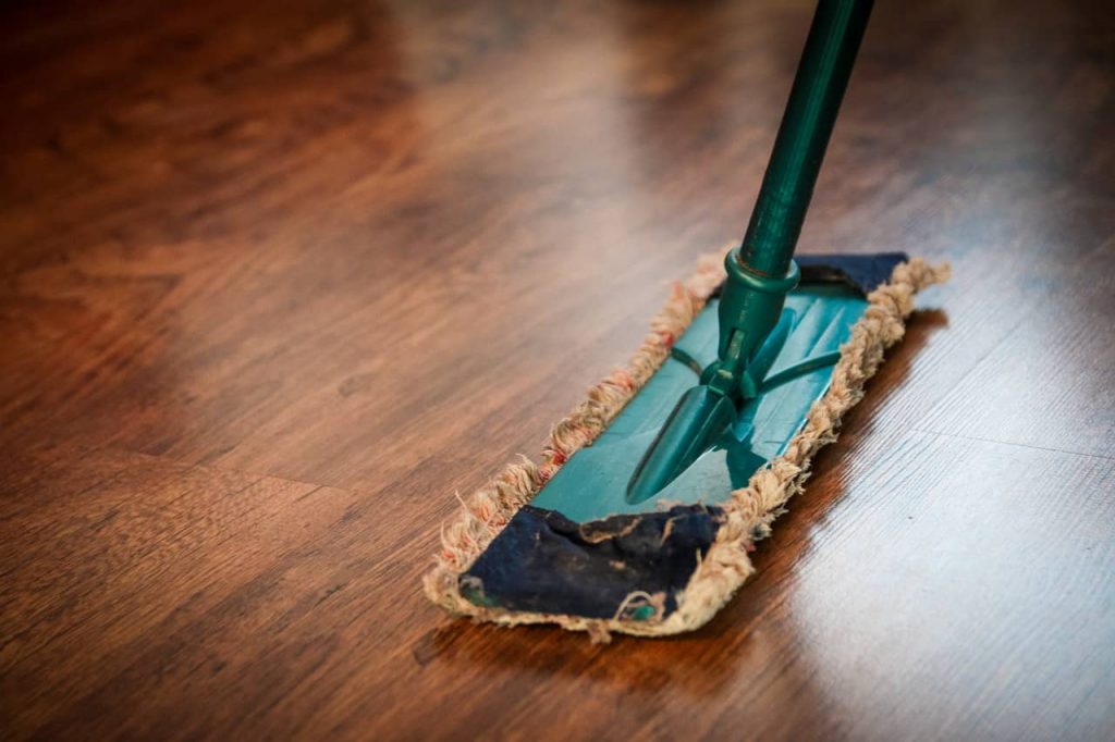 mopping hard wood floors