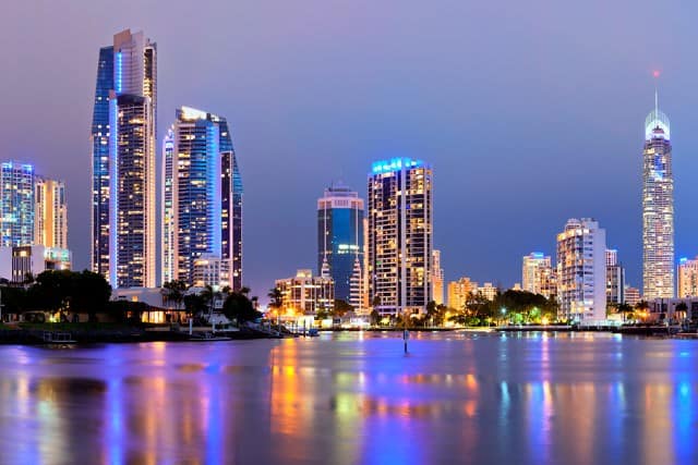 Gold Coast city skyline at night